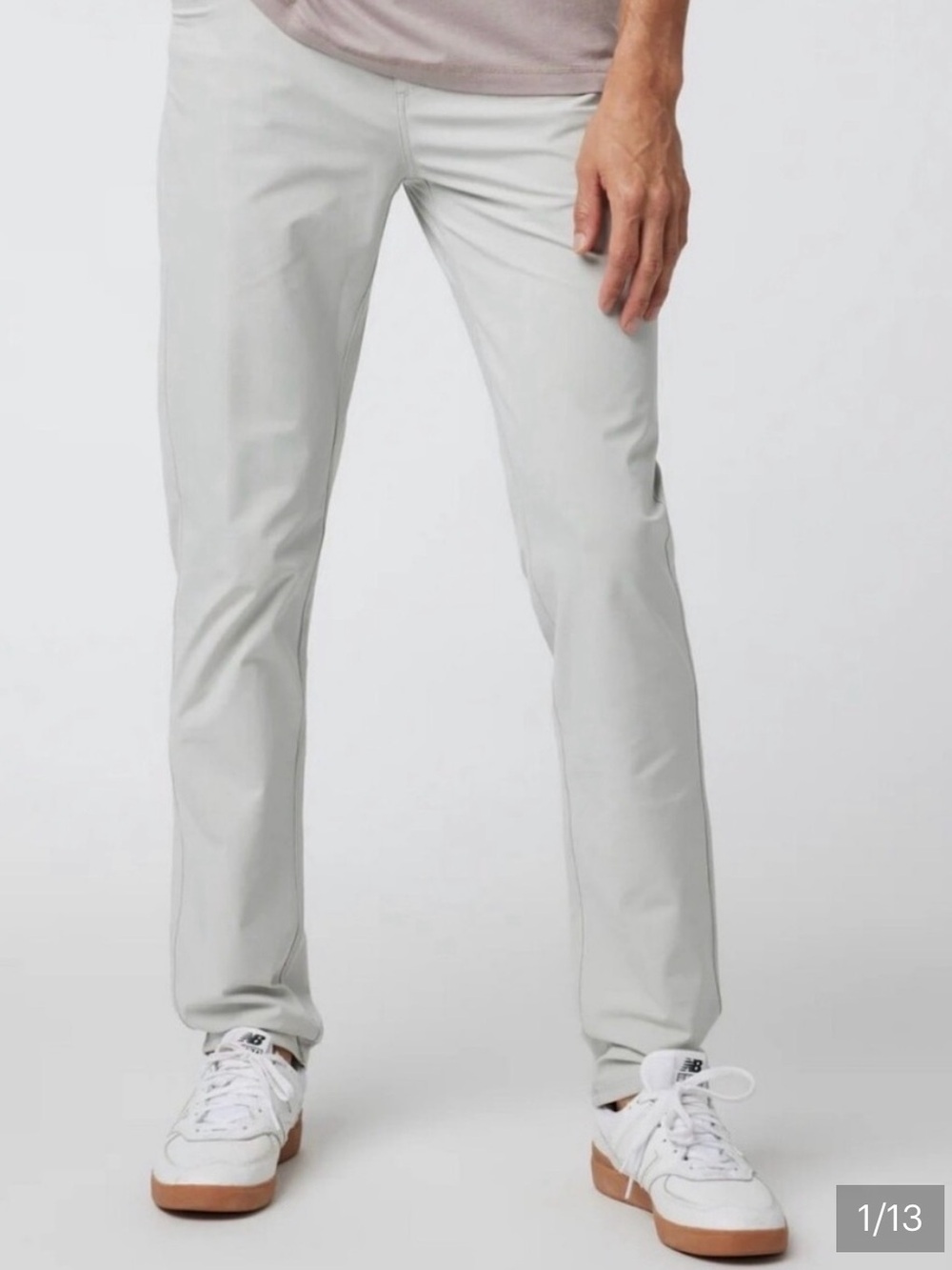 Vuori Men's Meta Athletic Chinos in Light Gray New